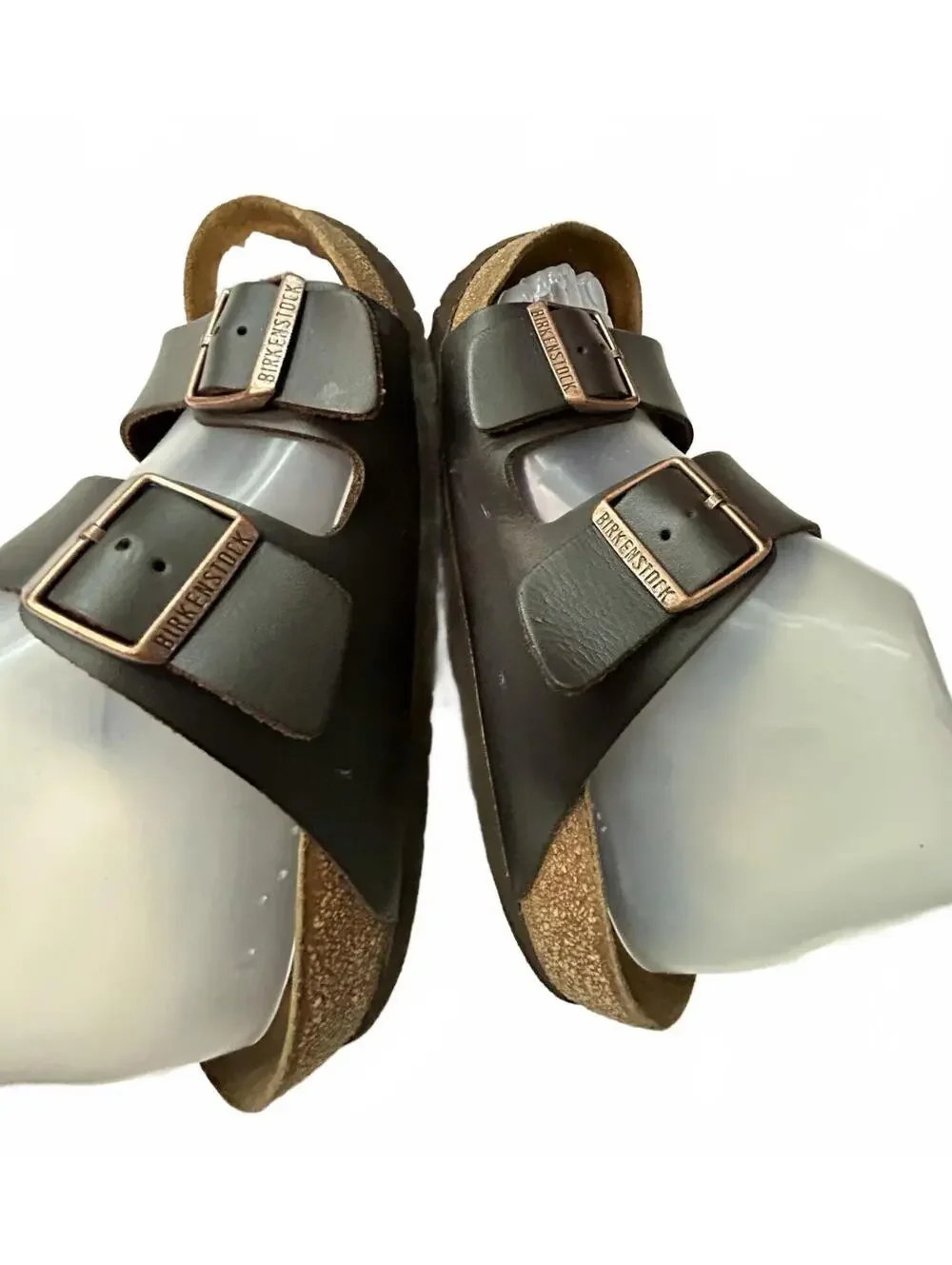 Birkenstock Arizona Men’s Brown Leather Slide Sandals 6.5 Adjustable Buckle boho